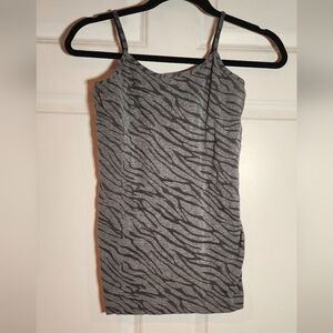 Coobie Gray Zebra Print Women's Shaper Tank Top One Size